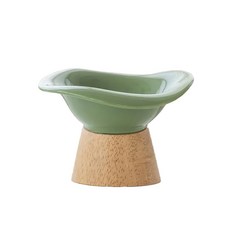 沐慕家居 馬卡龍色分體式高腳寵物碗 250ml, 草綠色, 1個