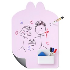 AttiRabbit 可重複黏貼 安心磁性白板全套組, 1套, 粉紅兔子