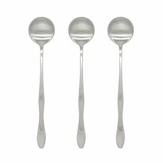 韓國製波浪水果花菜湯匙 銀色, 3個, 單品, 單一顏色