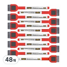 PENMAX 細筆迷你橡皮擦白板筆, 48個, 紅色的