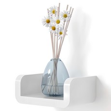 YLIVING 現代免釘置物架, 白色, 1層