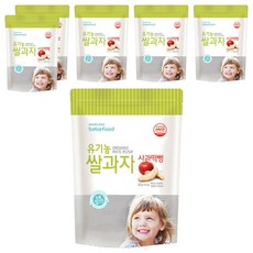 베베푸드 유기농 쌀과자 떡뻥, 사과, 20g, 6개