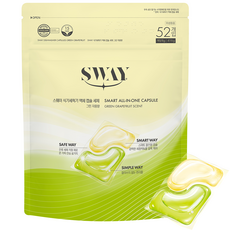SWAY All-in-One 洗碗機專用液體膠囊洗劑 綠葡萄柚香 52入, 1個, 416ml, 416g