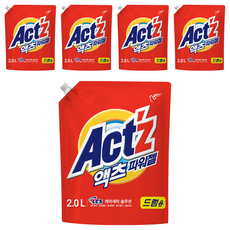 액츠 파워젤 세탁세제 드럼용 리필, 2L, 5개