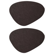 三角皮革餐墊/杯墊 Set 2, 優質無毒耐熱PVC材質, 泥灰色/印度棕/巧克力棕/胡桃褐可選, 12.8 x 10.8cm, 1組