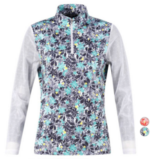 luxgolf 女款花卉網紗長袖高爾夫球衫 ABWTS42304