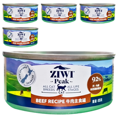 ZIWI 巔峰 貓咪主食罐 92%肉、內臟和紐西蘭青口, 牛肉, 85g, 5罐