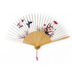 Design Gaanchae Hwajodo 扇子, 花鳥象牙, 1個