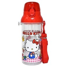 Skater 彈蓋直飲式水壺, KITTY 紅色 + 透明色, 480ml, 1個