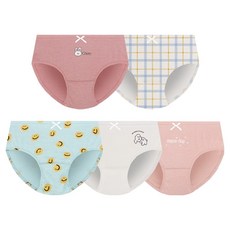 mrkids 女童 Super Shy 無螢光純棉學生三角內褲5件組