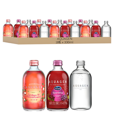 AQUAGEN 海洋深層氣泡飲/氣泡水 莓好派對, 330ml, 18瓶