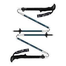 HIKESANT 升級版 5節登山杖 2入 + 收納袋套組, 海軍藍, 1套