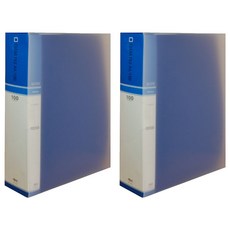 MiDAS HYUNPOONG 透明文件夾 索引 A4 100頁, 藍色, 2個