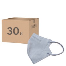 JUN 郡昱 3D成人立體醫療口罩 L, 30片, 1盒, 夏雪草灰