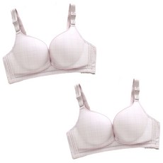 格紋素色胸罩 2入