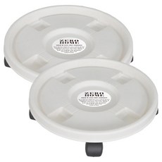 ZERO HOME 圓形移動式花盆托盤 2入, 白色, 2個