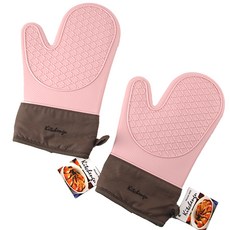 Kitchen9 矽膠廚房隔熱手套, 粉色, 2入
