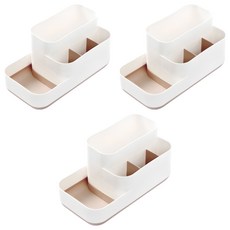 Tree 分格化妝臺書桌小物整理盒, 米色, 3個