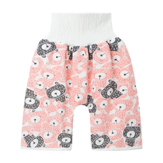 日本 竹纖維隔尿褲 純棉印花布 TPU防水層, 粉熊, 1件