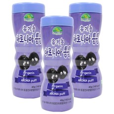 OrganicStory 유아용 유기농 아로니아통통 과자, 아로니아맛, 40g, 3개