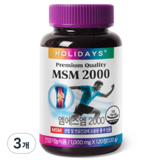 HOLIDAYS MSM 2000補充錠, 120顆, 3罐
