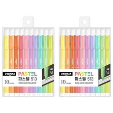 PENMAX N型 Pastel 513 馬卡龍色螢光筆 10色組, 2個, 混色