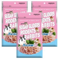 A star 鼠專用無鹽無調味鮭魚鱈魚細絲, 鼠兔零食系列, 40g, 3包