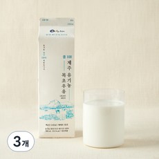 풀100 제주 유기농 목초우유, 900ml, 3개