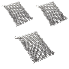 더리빙 반영구 스테인레스 링 수세미 사각 12 x 23 cm, 1개입, 3개