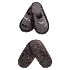 可拆式除塵拖鞋 灰色+替換墊補充包, 1組, 灰色