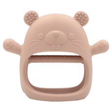 Baby Garden 咬咬派對 手握型固齒器 寶寶口腔期首選, 固齒器, 淘氣土撥鼠 櫻花粉色, 1個