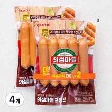 롯데 의성마늘 프랑크 소시지, 210g, 4개