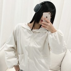 피어니스트 세미크롭 바람막이 후드집업