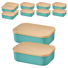 Market Plan Simply Point 收納箱 S, 薄荷綠, 12個