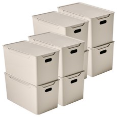 EASY&FREE 舒適生活收納盒, 灰色，中號(31.8 x 17.7 x 17 cm）, 8個