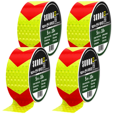 高亮度反光膠帶, 4個, 熒光紅