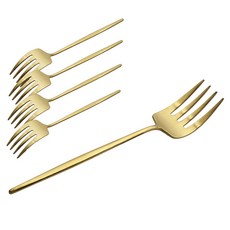 Table Art 鈦餐叉 L號, 啞光金, 5個