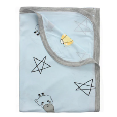 baa baa sheepz 抱抱羊 單層被毯 嬰兒毯 竹纖維, 80 x 100cm, 藍色星星羊
