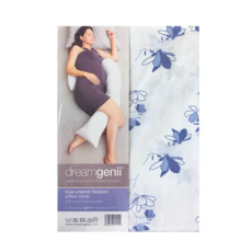 dreamgenii 英國夢妮 多功能孕婦枕枕套-藍色花朵，親膚透氣，舒適睡眠，孕期必備