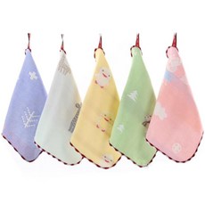 ABM紗布廚房毛巾, 藍點, 5件