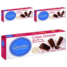Gavottes Crepes Dentel 黑巧克力, 90g, 3個