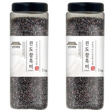 건강곡간 진도 찰흑미 검정찰현미, 1kg, 2개
