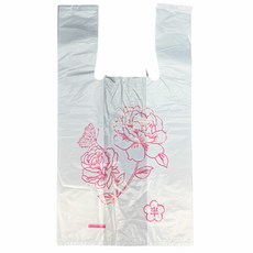 白色半透明 背心袋 玫瑰花袋 半斤袋 37 x 19.5cm 7兩重, 10包