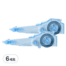 델리 마카롱 수정테이프 화이트 리필 세트, 블루, 6세트