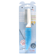 FURlosophy 毛教獸 蚤梳 犬貓用 無毒環保材質 超密鋼針, 藍色, 1支