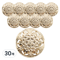 Button King 東大門鈕扣王 雪花鈕扣 15mm, 金色, 30個
