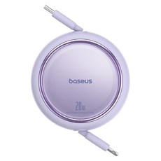 베이스어스 Free2Pull C타입 애플8핀 아이폰 고속 충전 접이식 케이블 20W, 1m, 퍼플, 1개