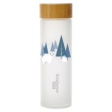 Corelle Brands 康寧餐具 Snapware 耐熱玻璃水瓶, 冬夜森林 白色 + 木色, 630ml, 1個