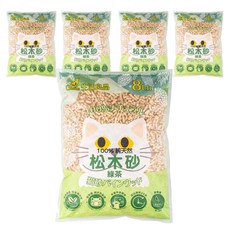 Catfeet 崩解型天然松木貓砂 低敏無塵 超強吸收力, 綠茶, 3.63kg, 5袋
