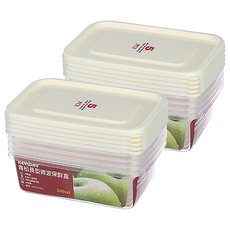 KEYWAY 聯府 青松長型微波保鮮盒, 380ml, 10個